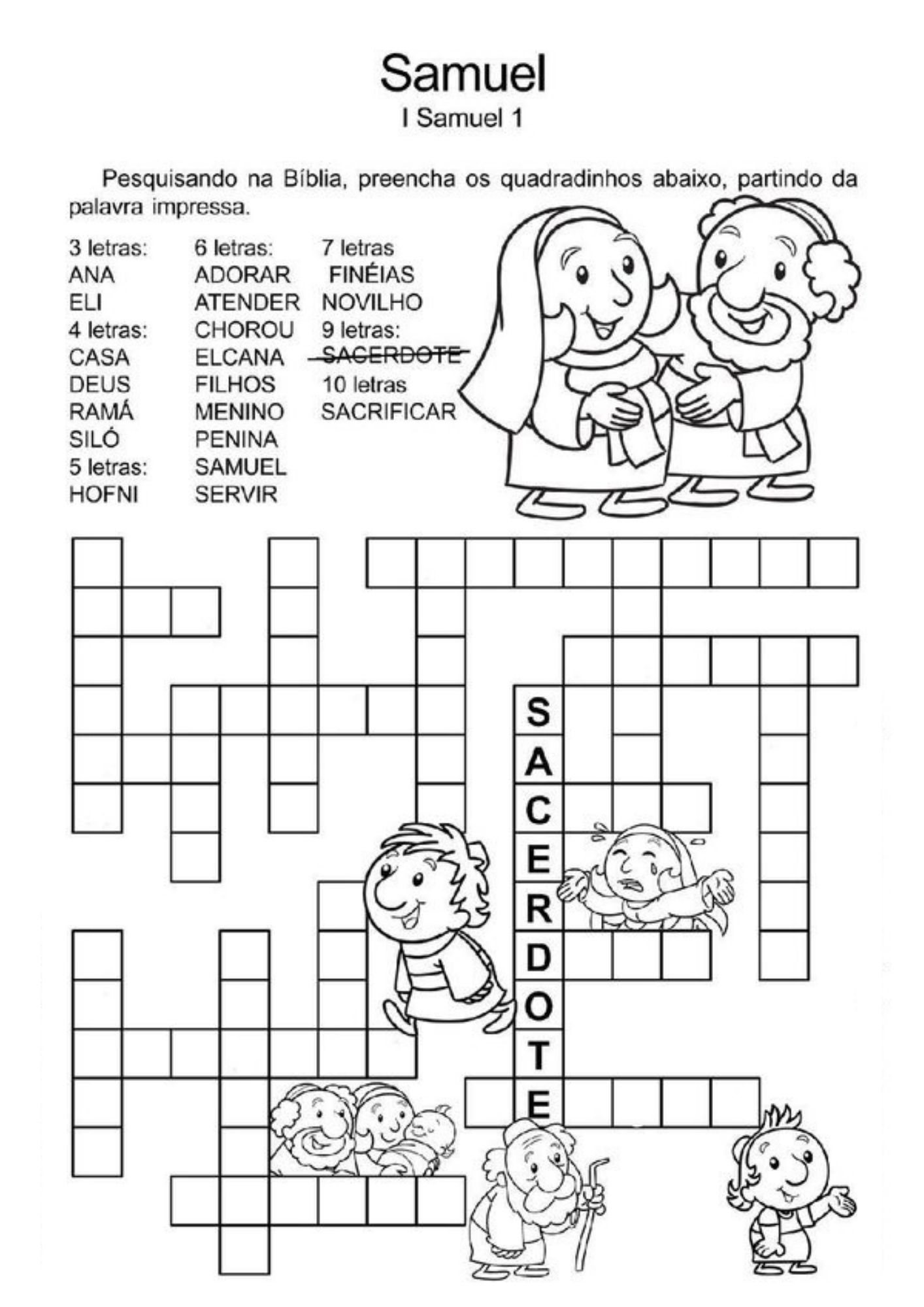 Cruzadinhas Bíblicas - Atividade sobre Samuel